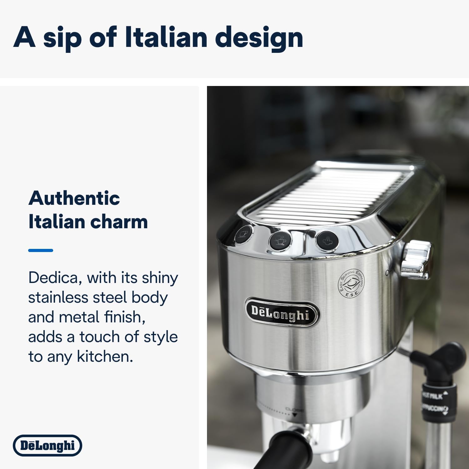 Delonghi Espresso Cappuccino Macchiato Metallic 2