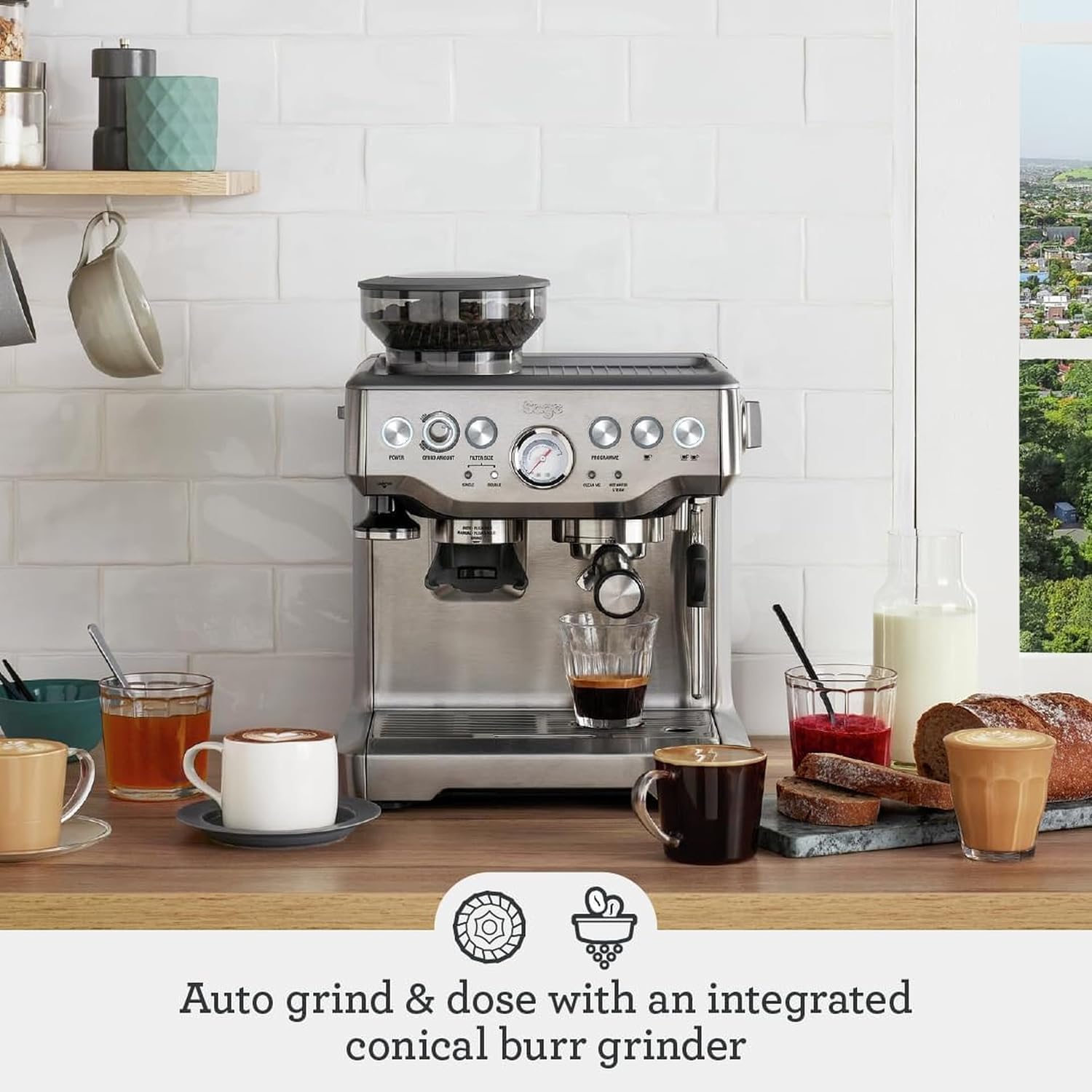 Sage - The Barista Express - Bean to Cup Coffee Machine with Grinder and Milk Frother 4